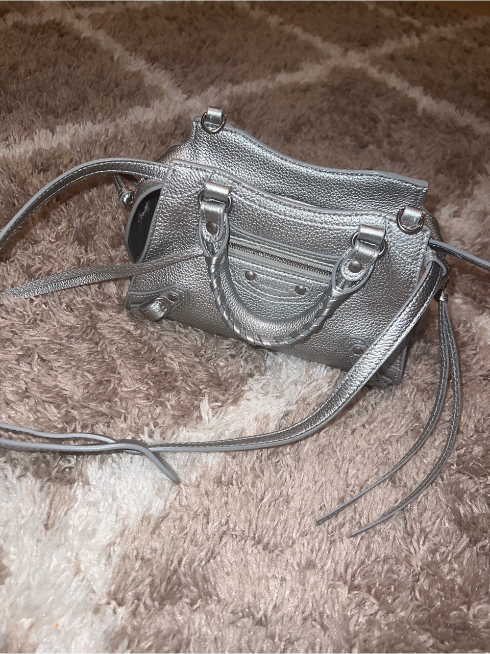 Balenciaga Metallic Silver Mini Neo
Classic Bag